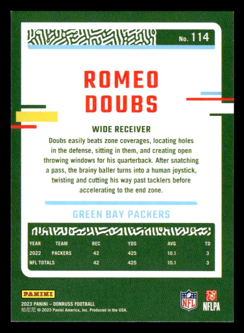 2023 Donruss #114 Romeo Doubs