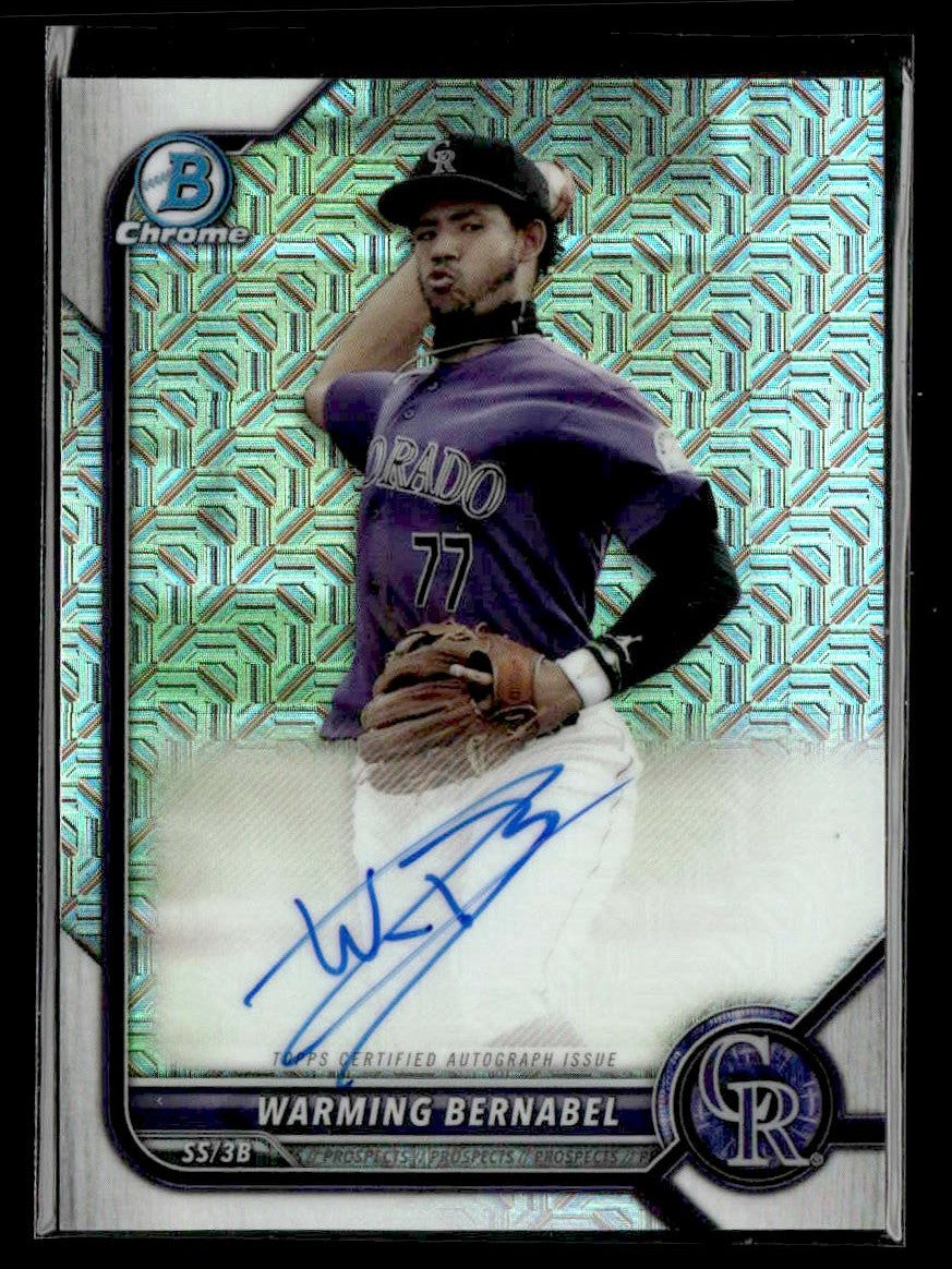 2022 Bowman #BMA-WB Warming Bernabel Chrome Prospects Autographs Mojo Refractors