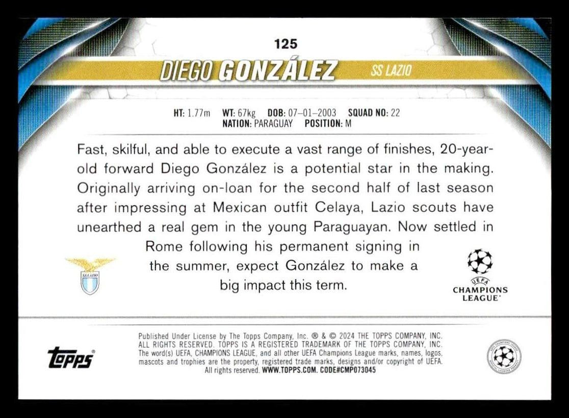 2023-24 Topps Jade Edition UEFA Club Competitions #125 Diego Gonzalez