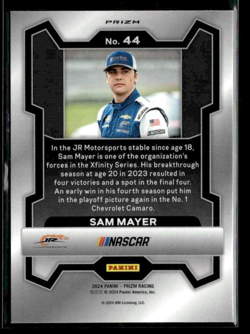 2024 Panini Prizm #44 Sam Mayer White Sparkle