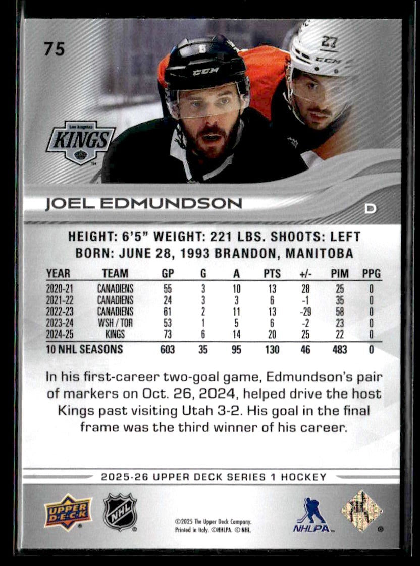 2025-26 Upper Deck #75 Joel Edmundson