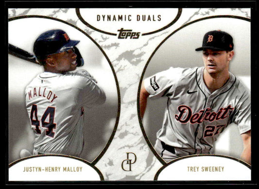 2025 Topps Dynamic Duals #27 Justyn-Henry Malloy / Trey Sweeney