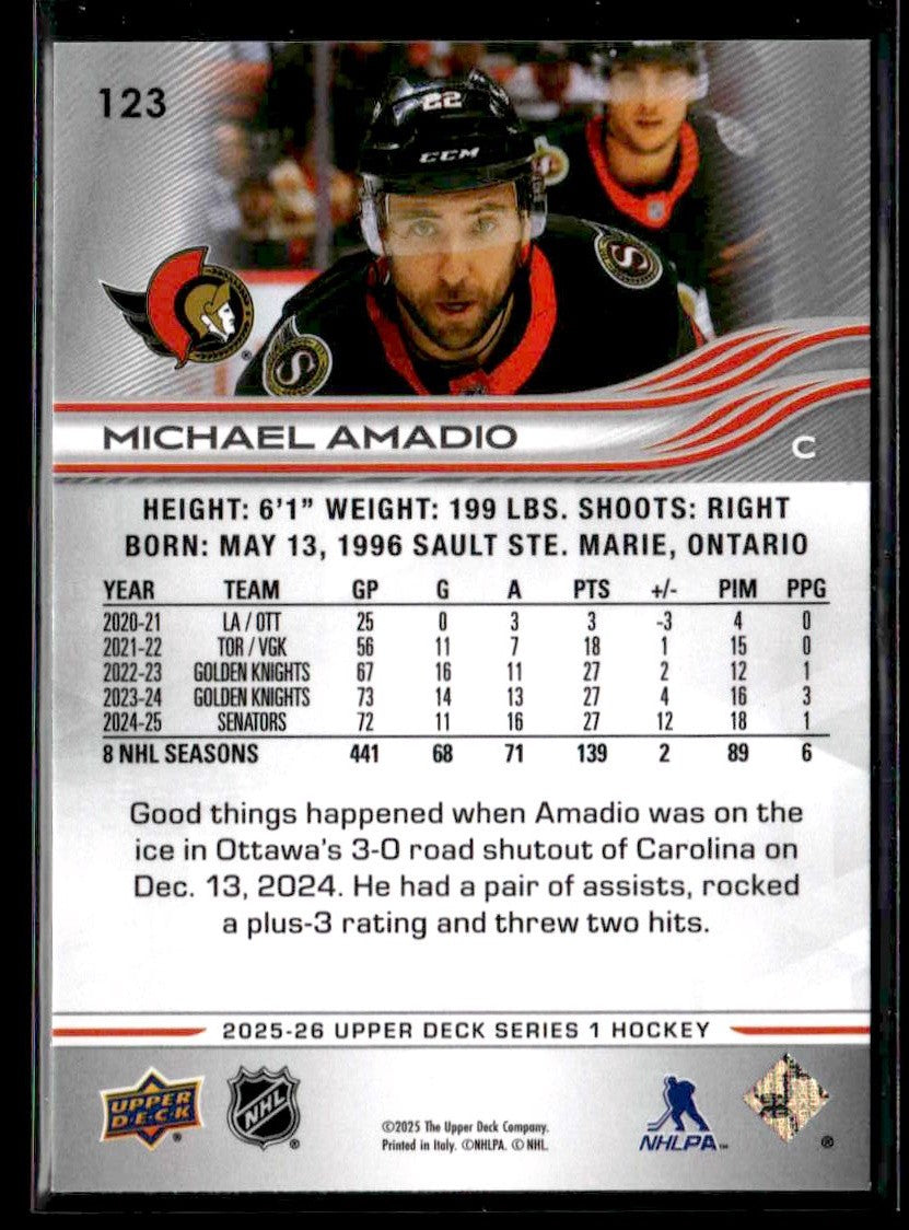 2025-26 Upper Deck #123 Michael Amadio