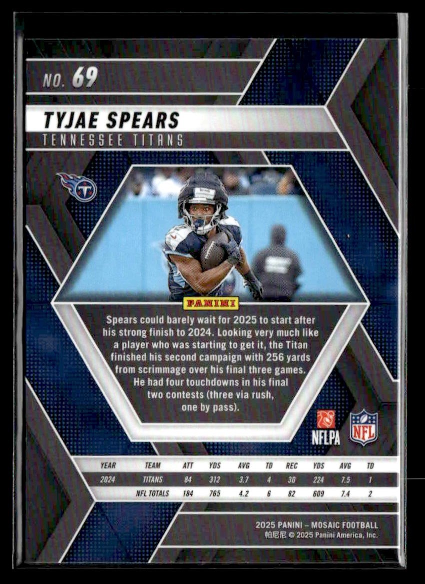 2025 Panini Mosaic #69 Tyjae Spears
