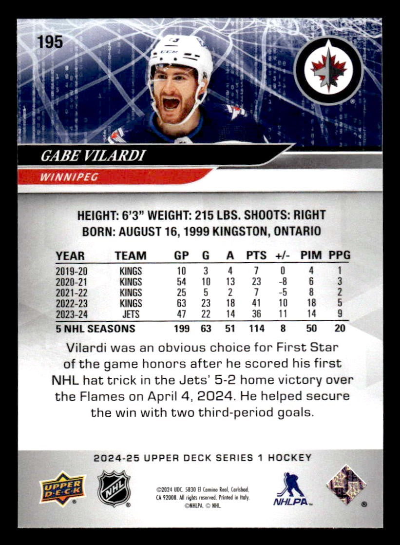 2024-25 Upper Deck #195 Gabe Vilardi