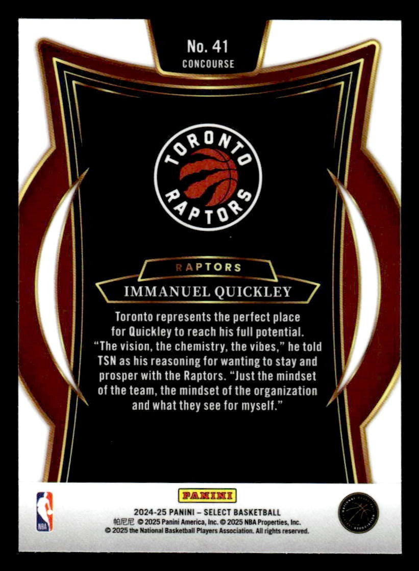 2024-25 Panini Select #41 Immanuel Quickley