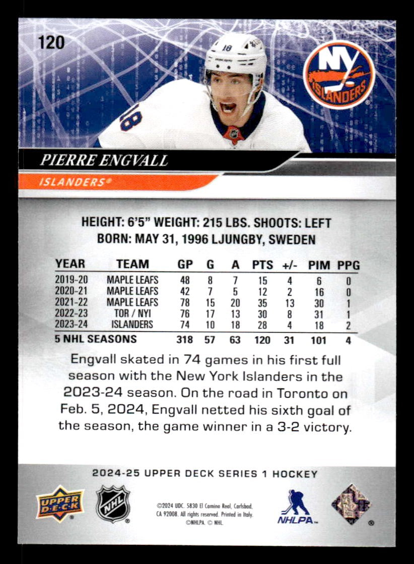2024-25 Upper Deck #120 Pierre Engvall