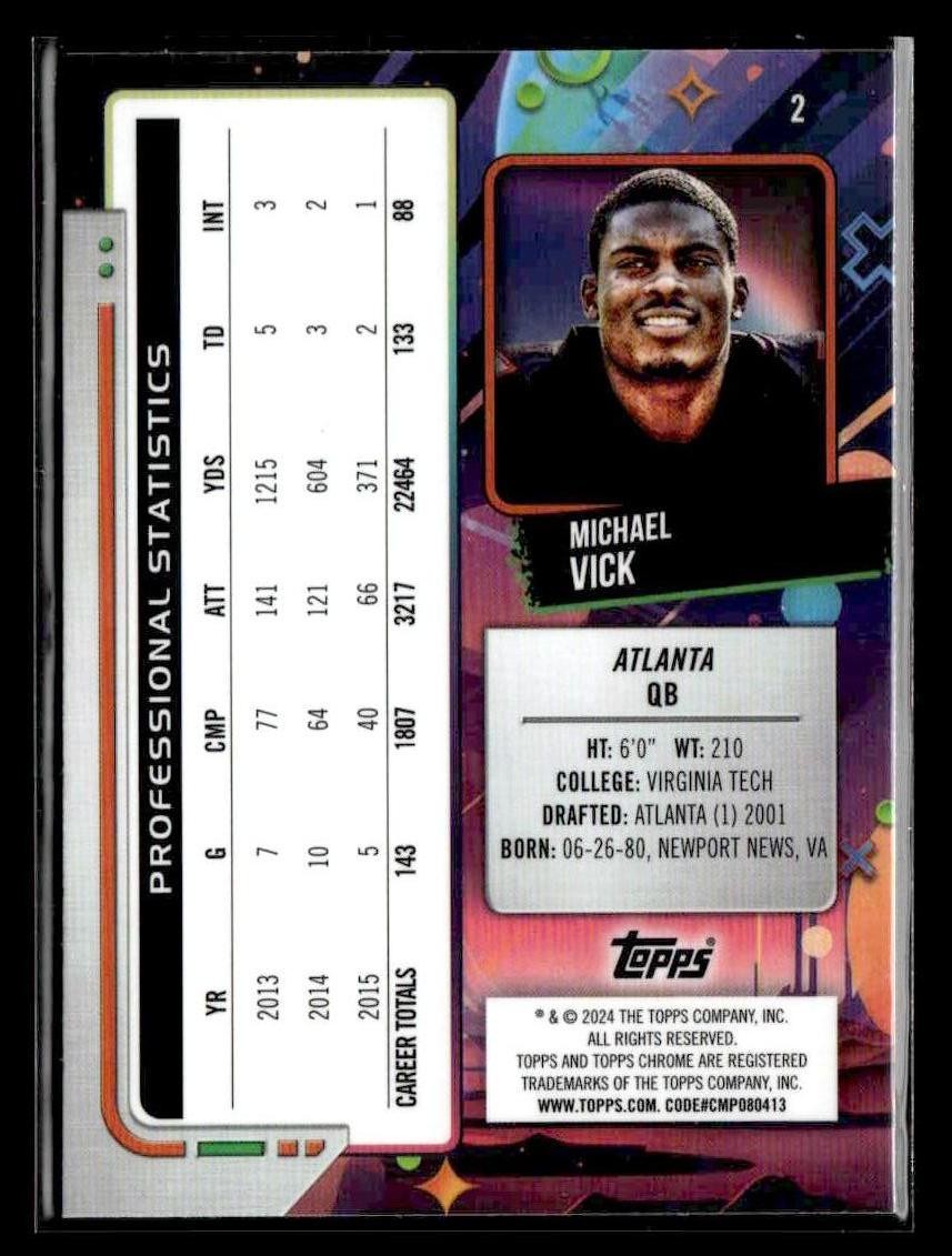 2024 Topps Chrome Cosmic #2 Michael Vick Nucleus Refractors