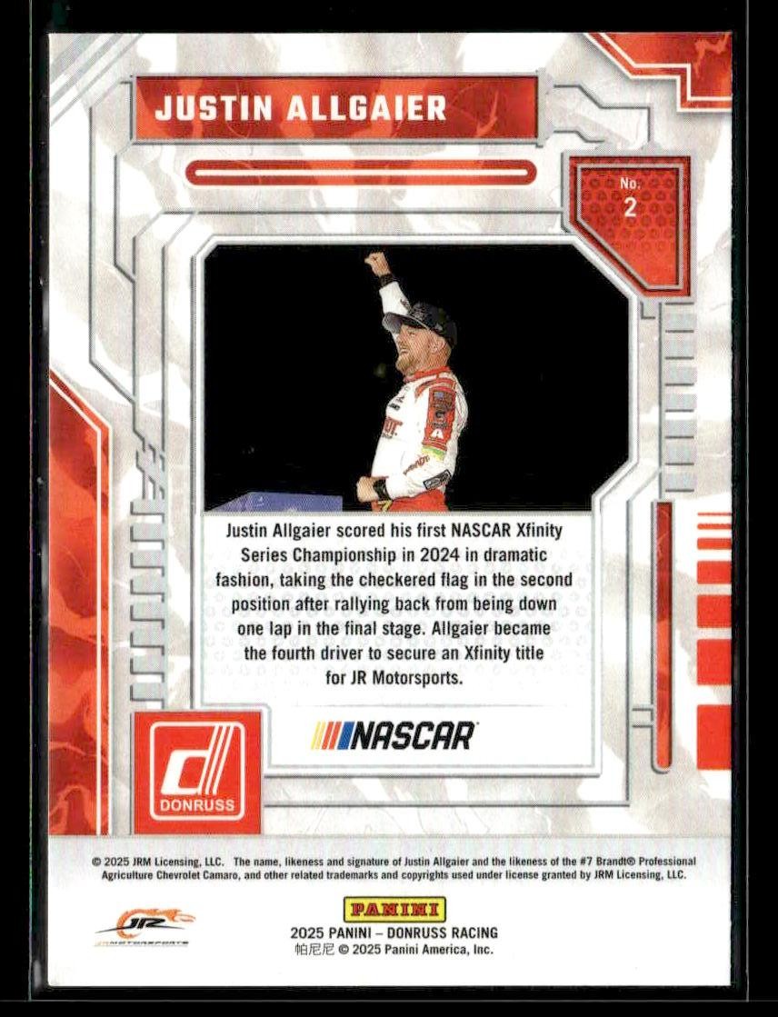 2025 Donruss #2 Justin Allgaier Season Highlights