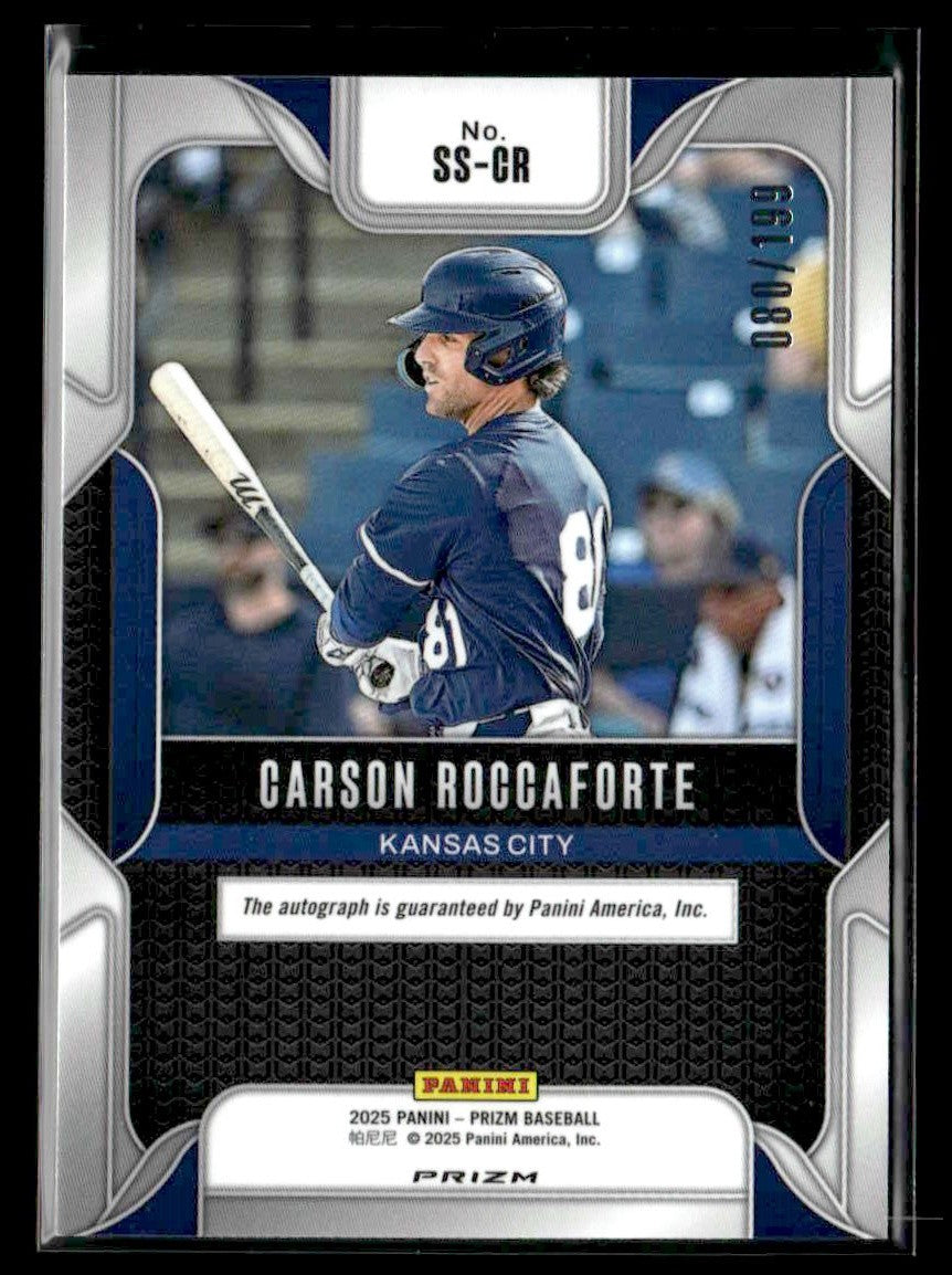 2025 Panini Prizm #SS-CR Carson Roccaforte Sensational Sigs - Pulsar #080/199