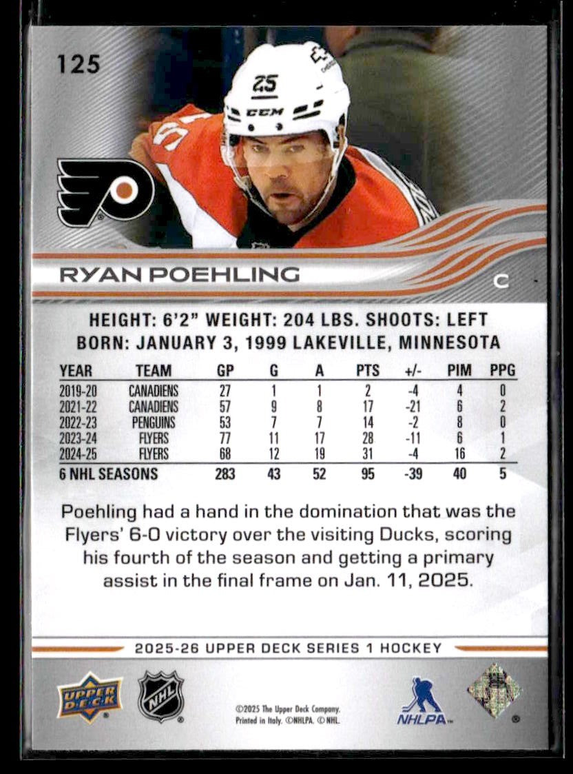 2025-26 Upper Deck #125 Ryan Poehling