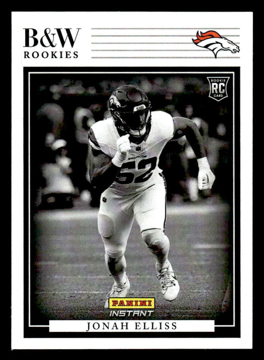 2024 Panini Instant NFL Black & White Rookies #BWR-36 Jonah Elliss