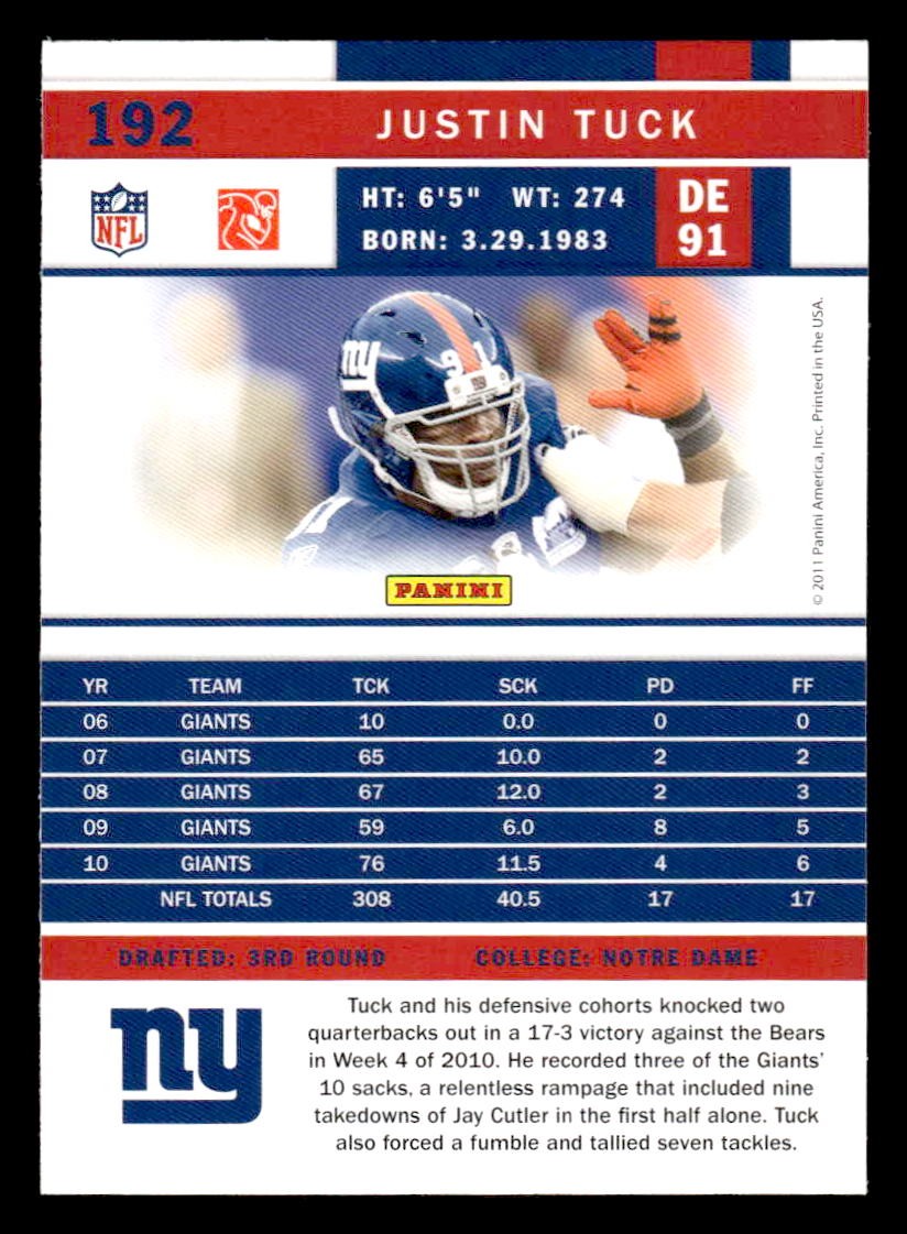 2011 Score #192 Justin Tuck