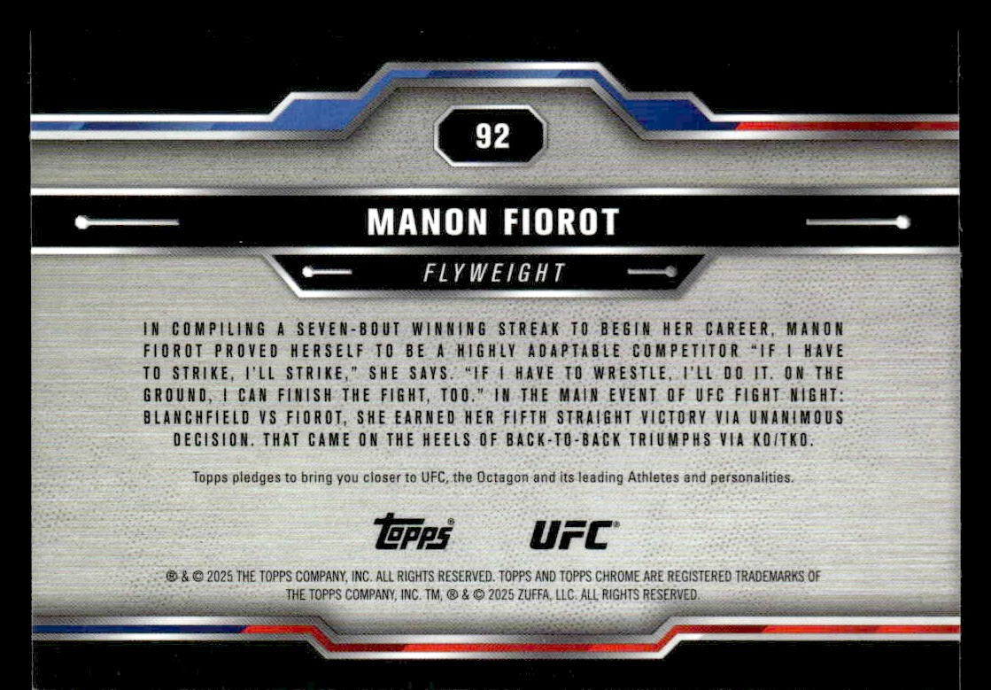2025 Topps Chrome UFC #92 Manon Fiorot