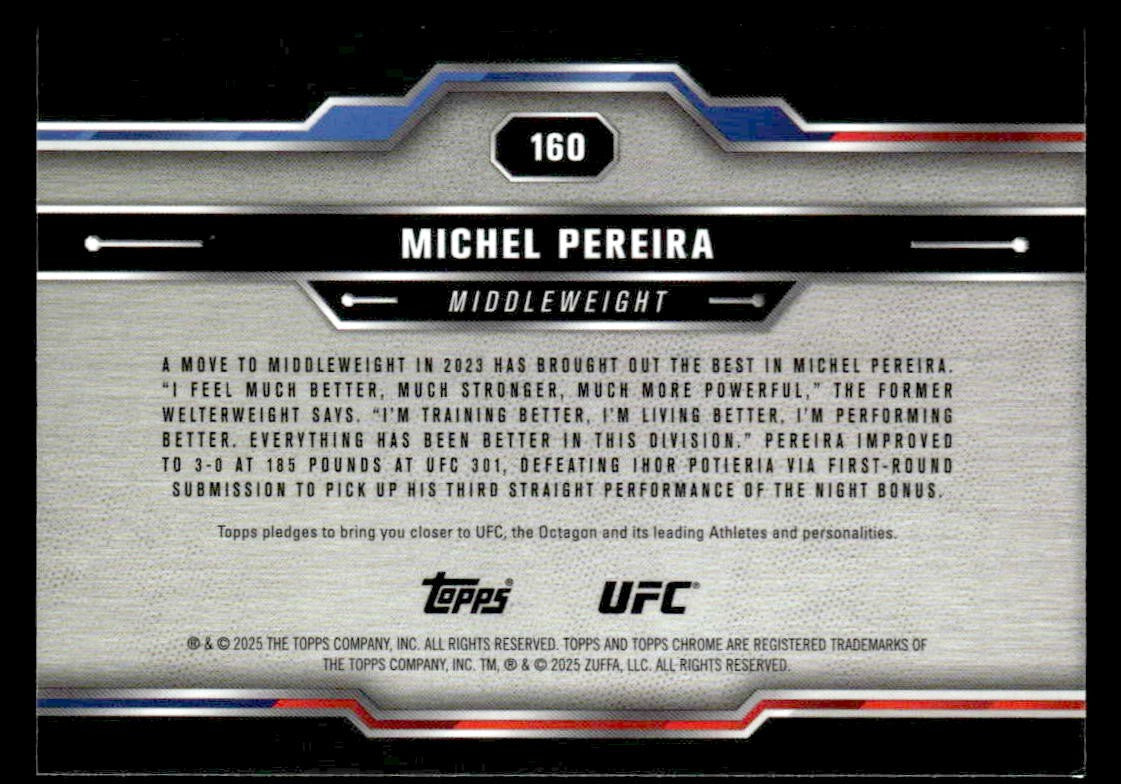 2025 Topps Chrome UFC #160 Michel Pereira