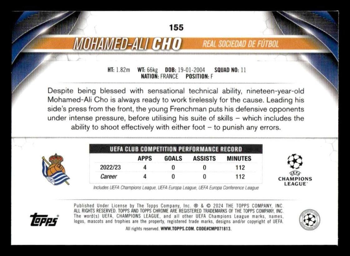 2023-24 Topps Chrome UEFA Club Competitions #155 Mohamed-Ali Cho