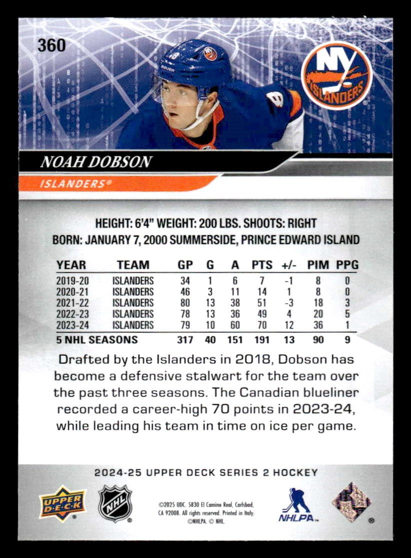 2024-25 Upper Deck #360 Noah Dobson