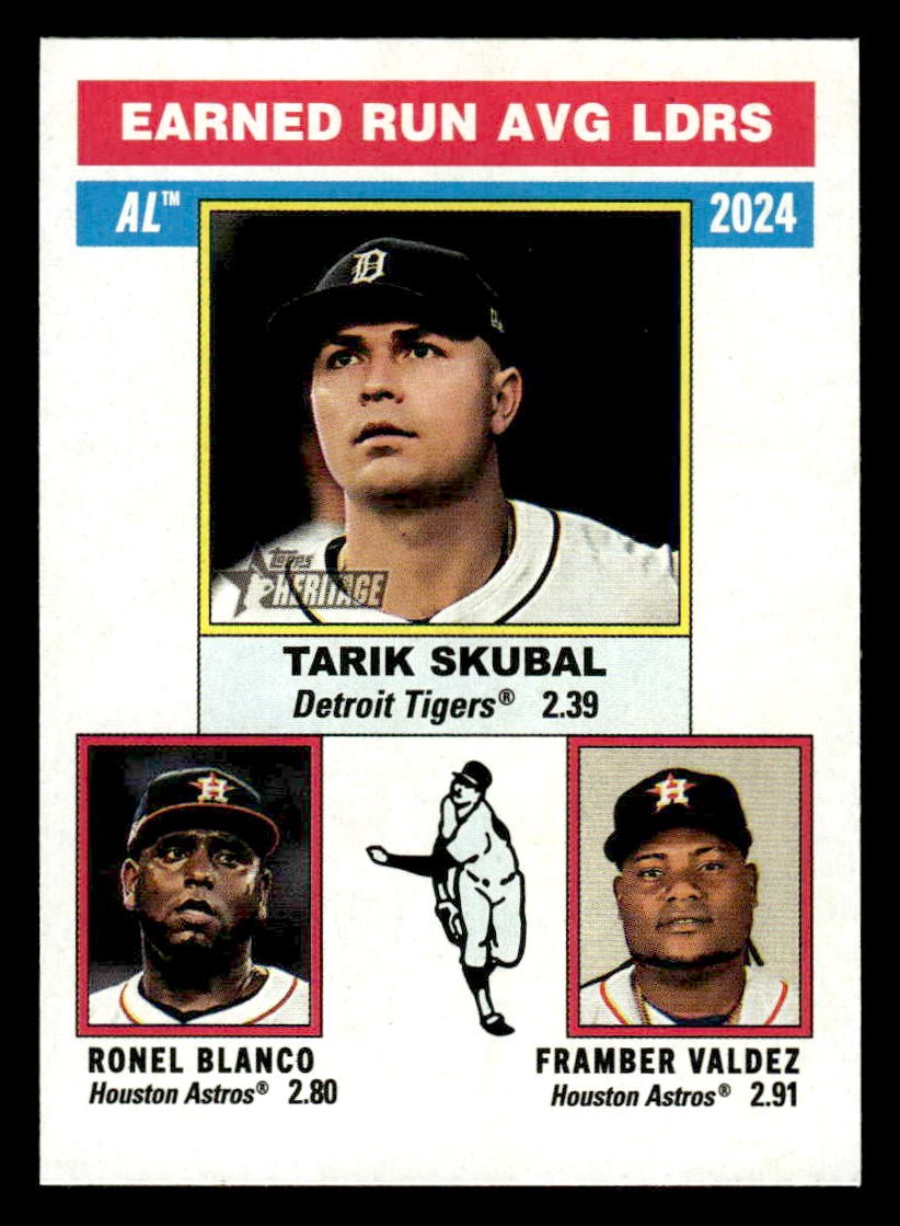 2025 Topps Heritage #202 Framber Valdez / Tarik Skubal / Ronel Blanco
