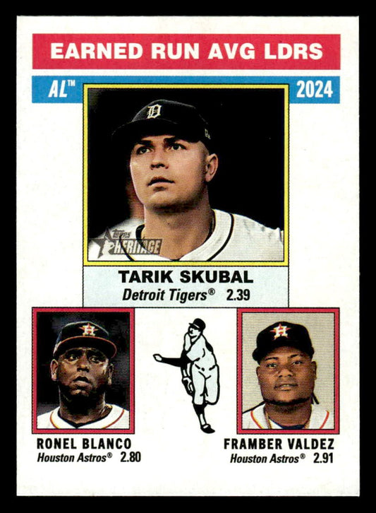 2025 Topps Heritage #202 Framber Valdez / Tarik Skubal / Ronel Blanco