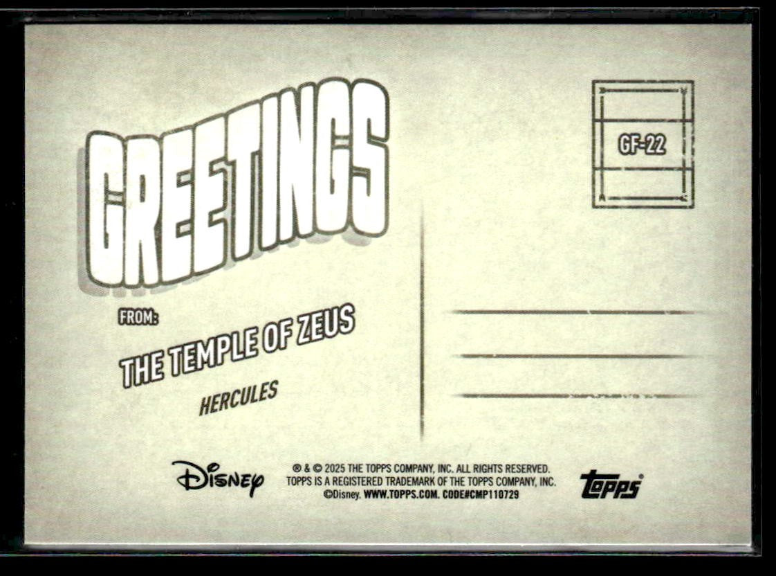 2025 Topps Disney Wonder #GF-22 The Temple of Zeus Greetings From FoilFractor