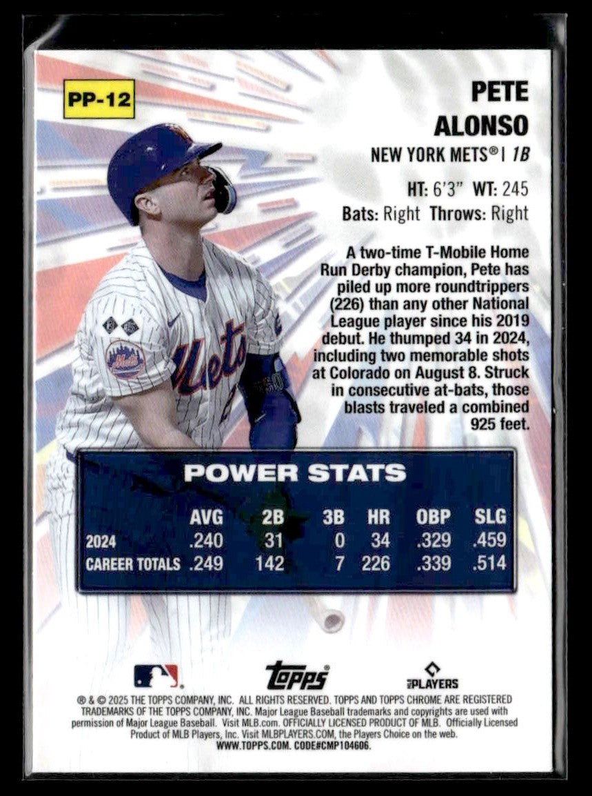 2025 Topps Chrome #PP-12 Pete Alonso Power Players