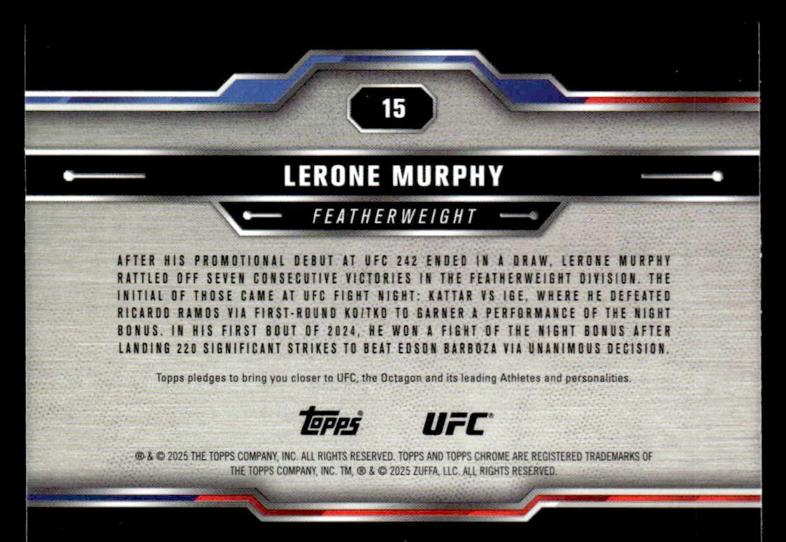 2025 Topps Chrome UFC #15 Lerone Murphy
