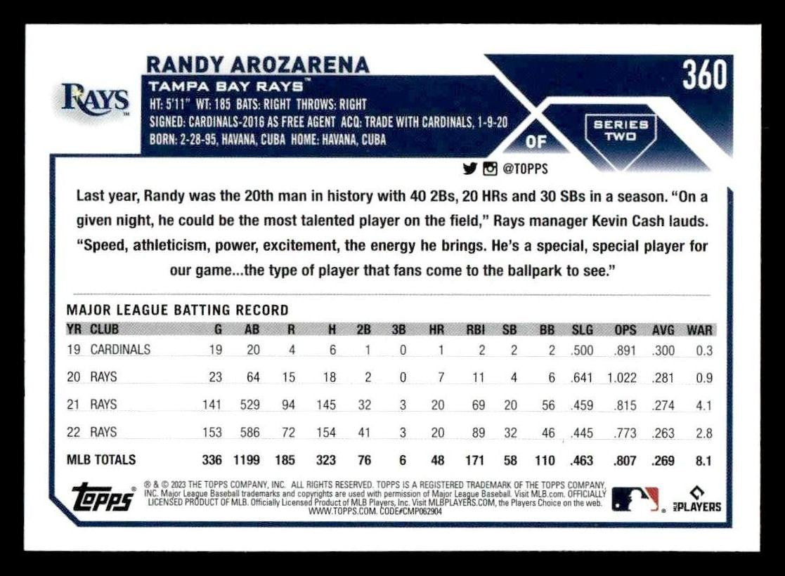 2023 Topps #360 Randy Arozarena