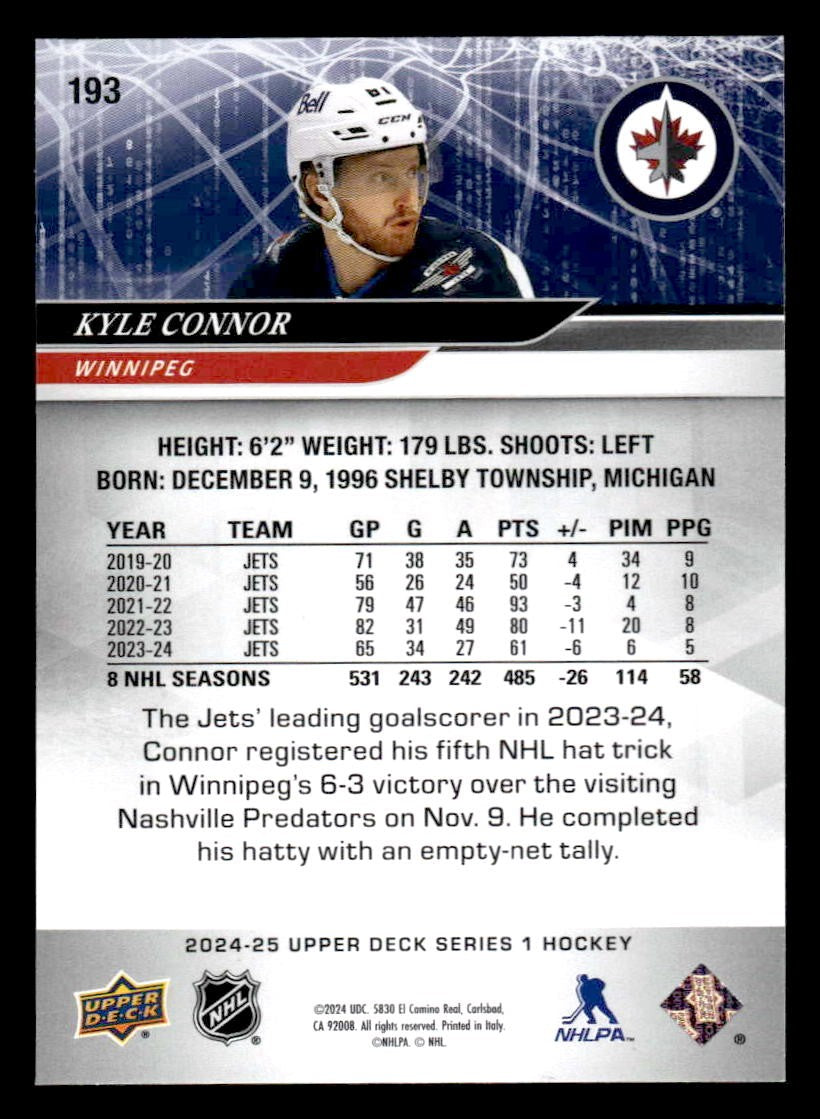 2024-25 Upper Deck #193 Kyle Connor