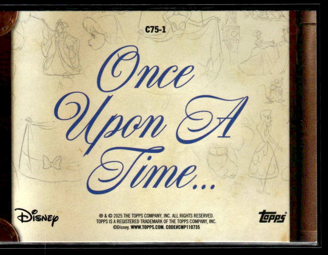 2025 Topps Disney Wonder #C75-1 Cover Cinderella 75th Anniversary Story Foil