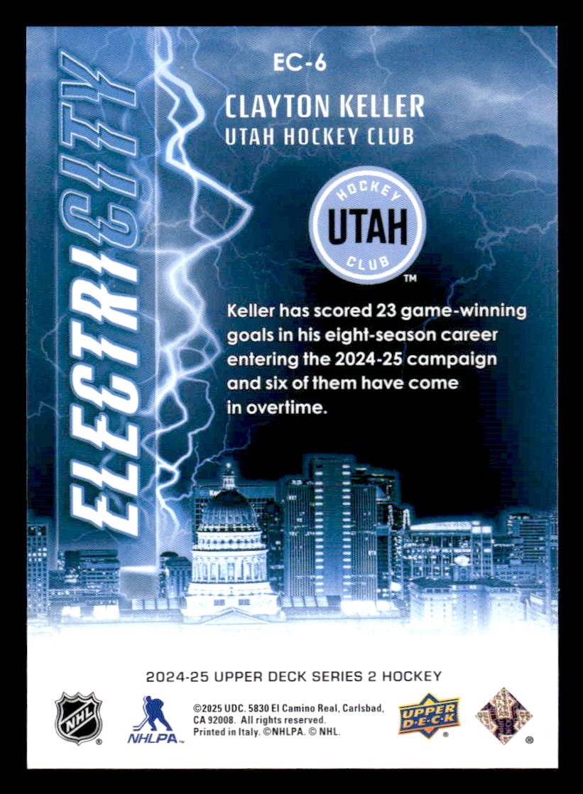 2024-25 Upper Deck #EC-6 Clayton Keller ElectriCity