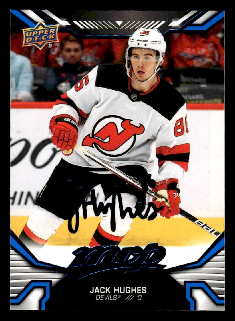 2022-23 Upper Deck MVP #9 Jack Hughes Blue Script