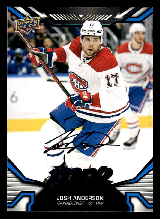 2022-23 Upper Deck MVP #165 Josh Anderson Blue Script