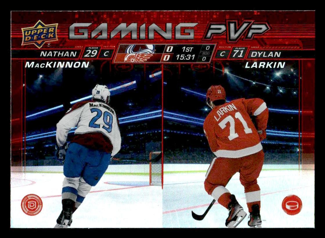 2024-25 Upper Deck #GPVP-12 Nathan MacKinnon / Dylan Larkin Gaming PVP