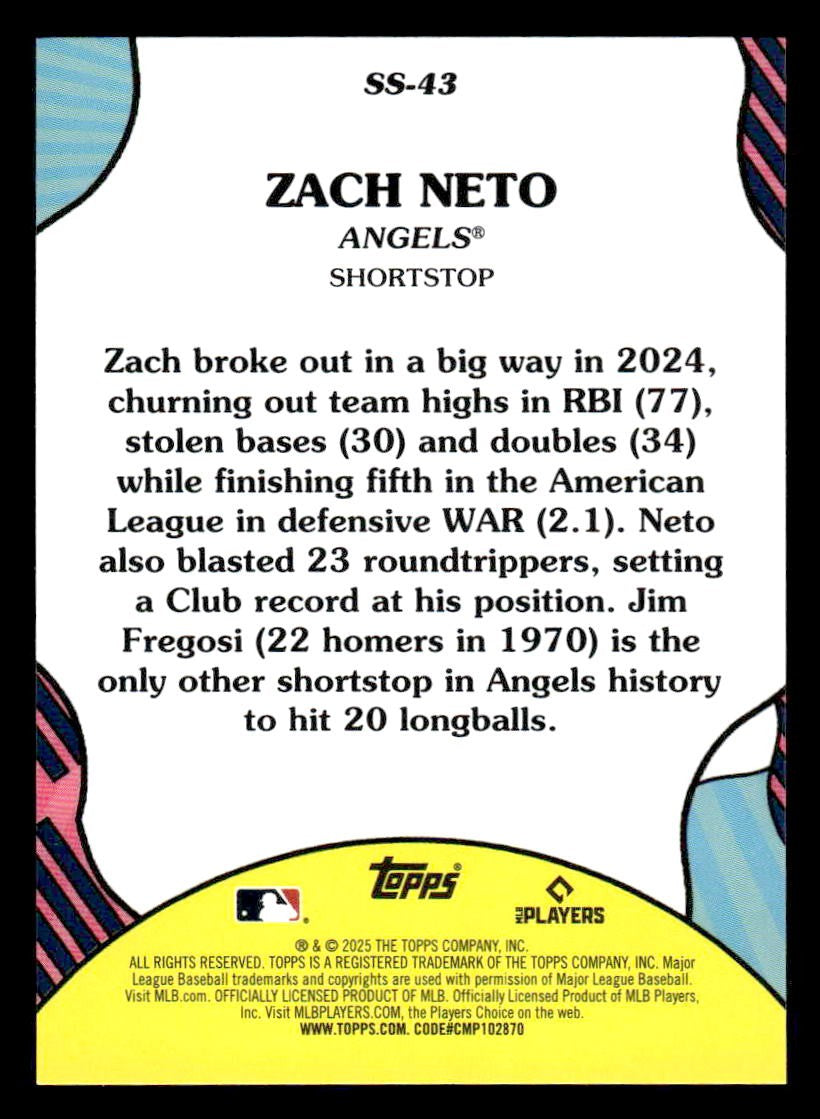 2025 Topps #SS-43 Zach Neto Summer Superstars