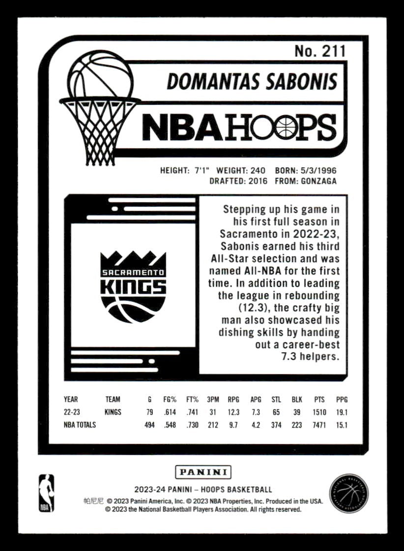 2023-24 Hoops #211 Domantas Sabonis