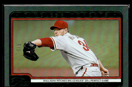 2025 Panini Three and Two #9 Roy Halladay Timeless Moments Emerald #5/5