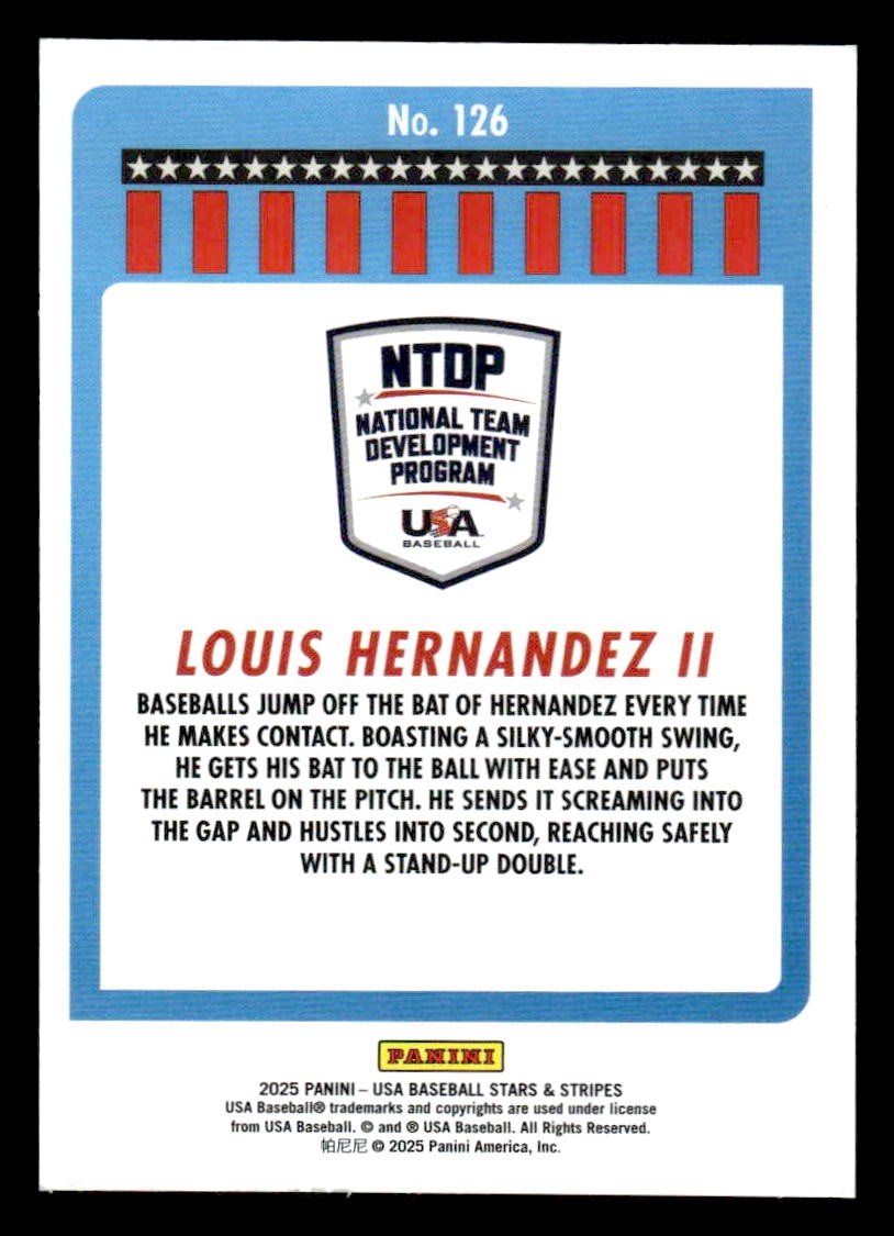 2025 Panini Stars and Stripes USA Baseball #126 Louis Hernandez II