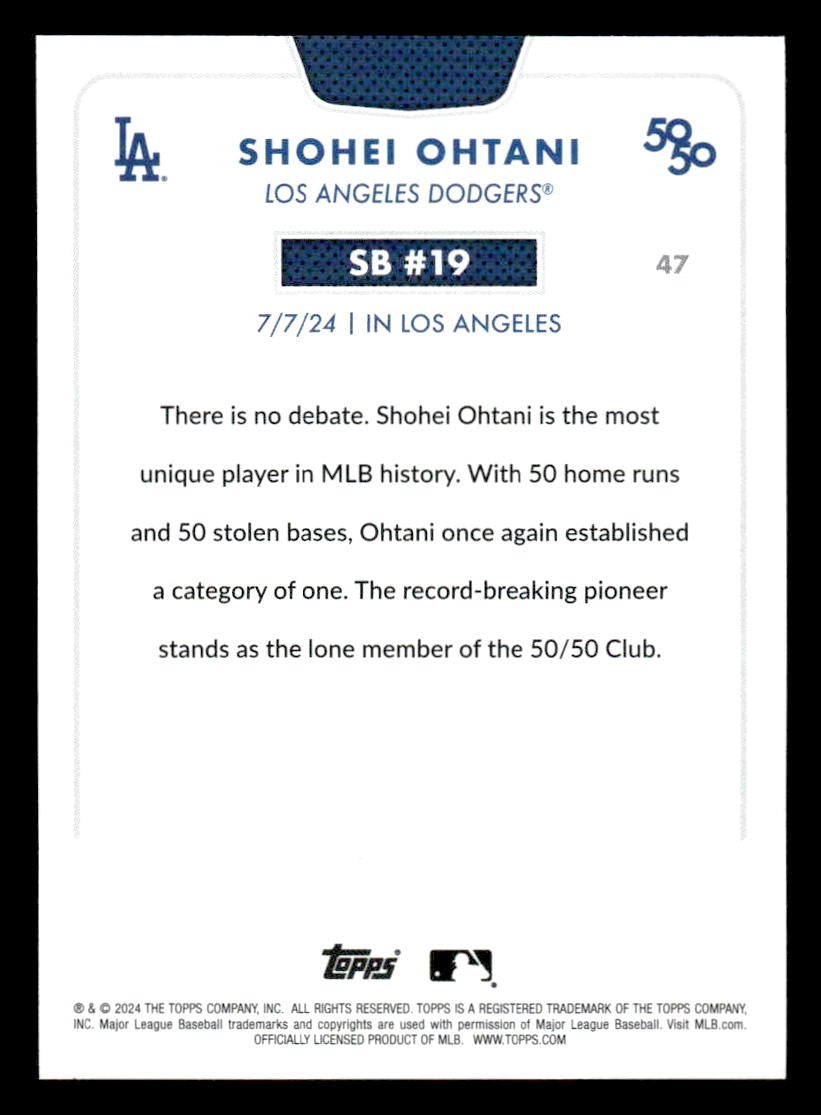 2024 Topps 50/50: Shohei Ohtani #47 Shohei Ohtani
