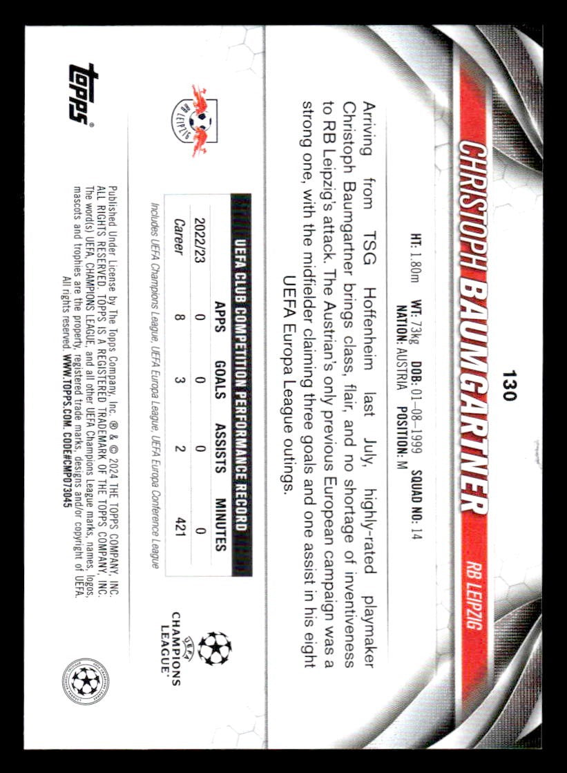 2023-24 Topps Jade Edition UEFA Club Competitions #130 Christoph Baumgartner
