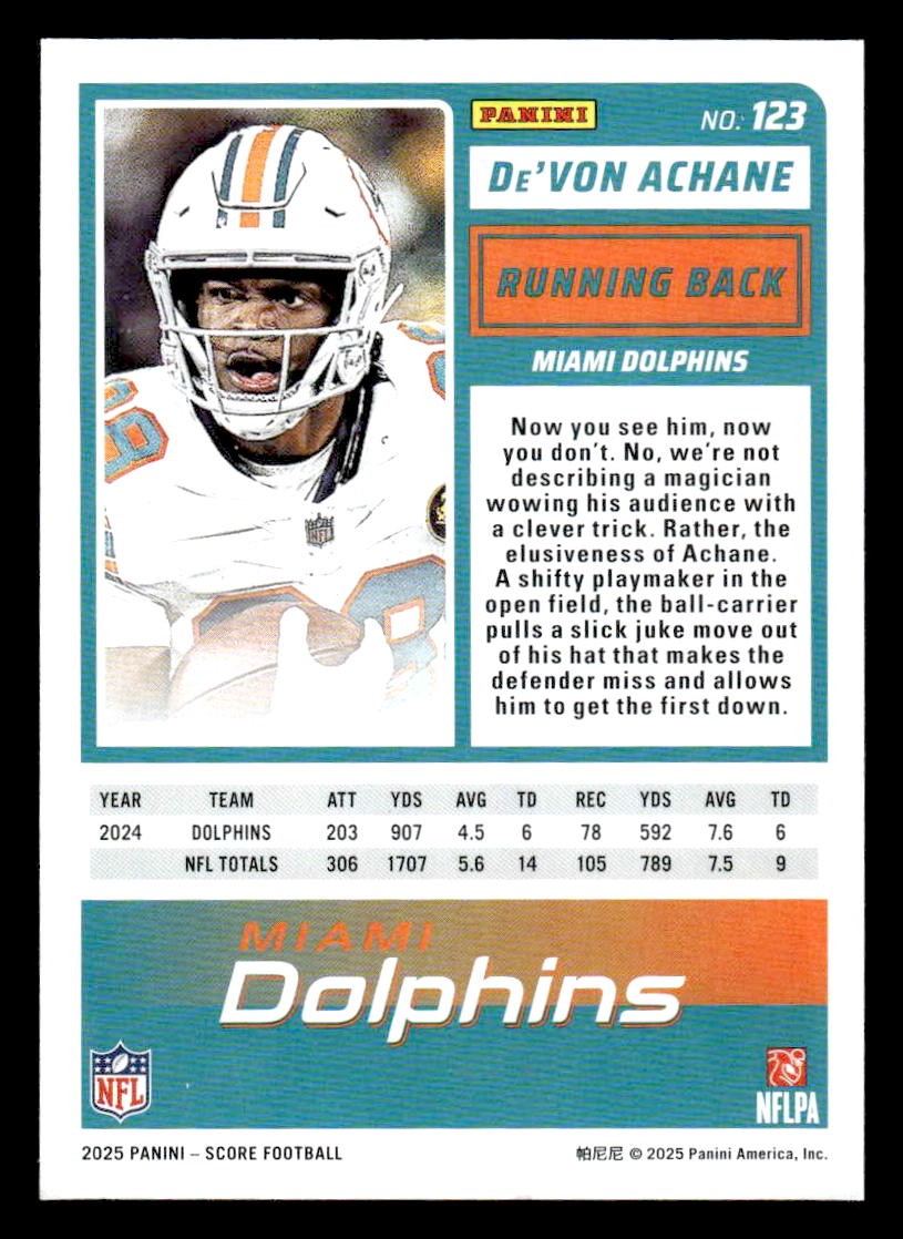 2025 Score #123 De'Von Achane