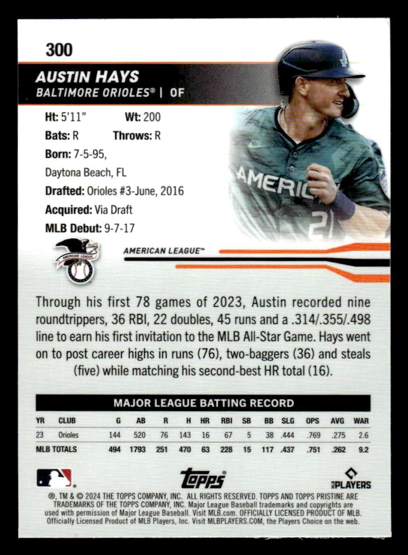 2024 Topps Pristine #300 Austin Hays All-Star Game