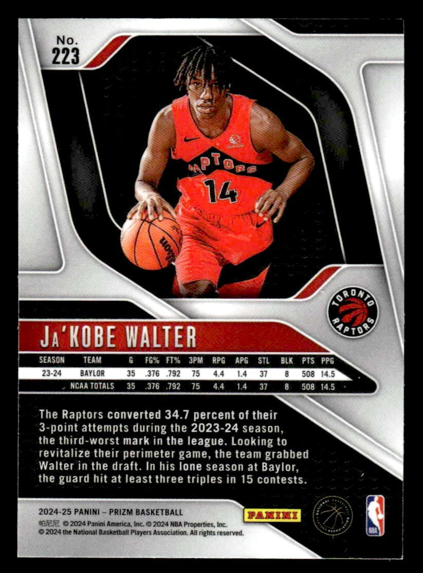 2024-25 Panini Prizm #223 Ja'Kobe Walter