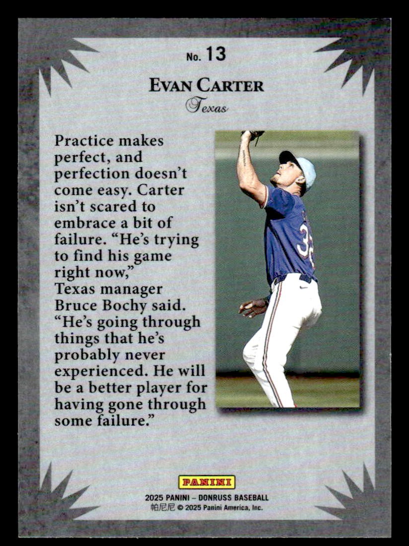 2025 Donruss #13 Evan Carter Elite Series