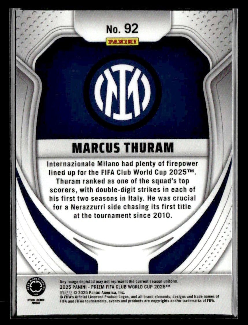 2025 Panini Prizm FIFA Club World Cup #92 Marcus Thuram