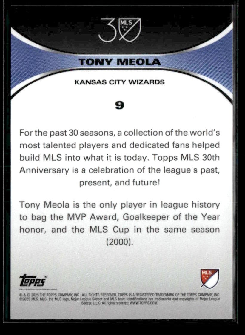 2025 Topps MLS 30th Anniversary Collection #9 Tony Meola