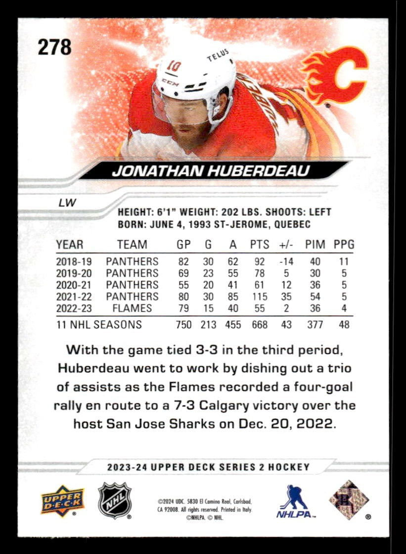 2023-24 Upper Deck #278 Jonathan Huberdeau