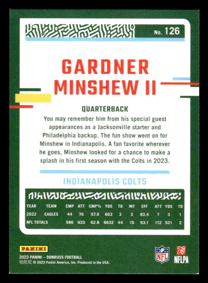 2023 Donruss #126 Gardner Minshew II