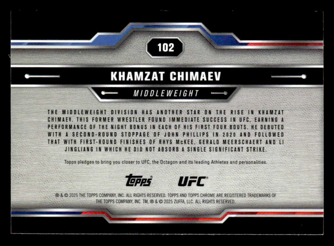 2025 Topps Chrome UFC #102 Khamzat Chimaev X-Fractor