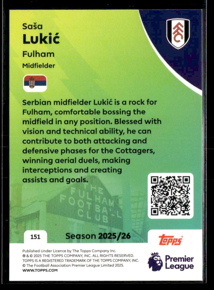 2025-26 Topps Premier League #151 Saša Lukić