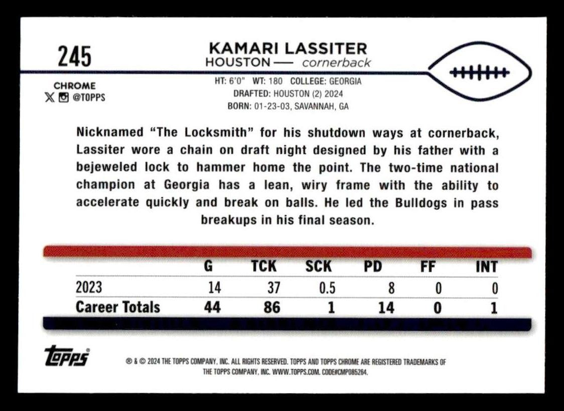 2024 Topps Chrome #245 Kamari Lassiter